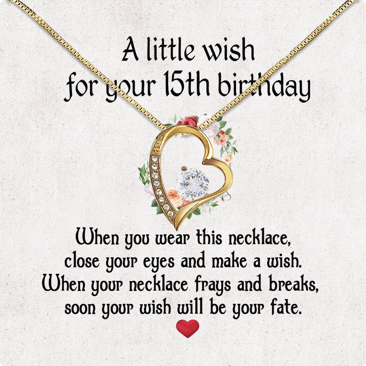 Necklace Gift For Happy 15 Birthday