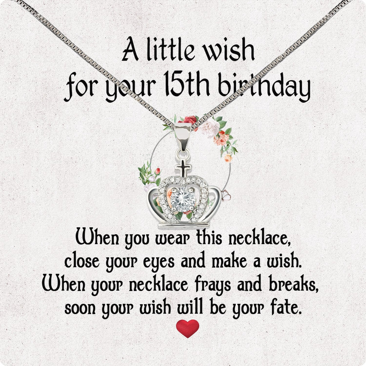 Necklace Gift For Happy 15 Birthday