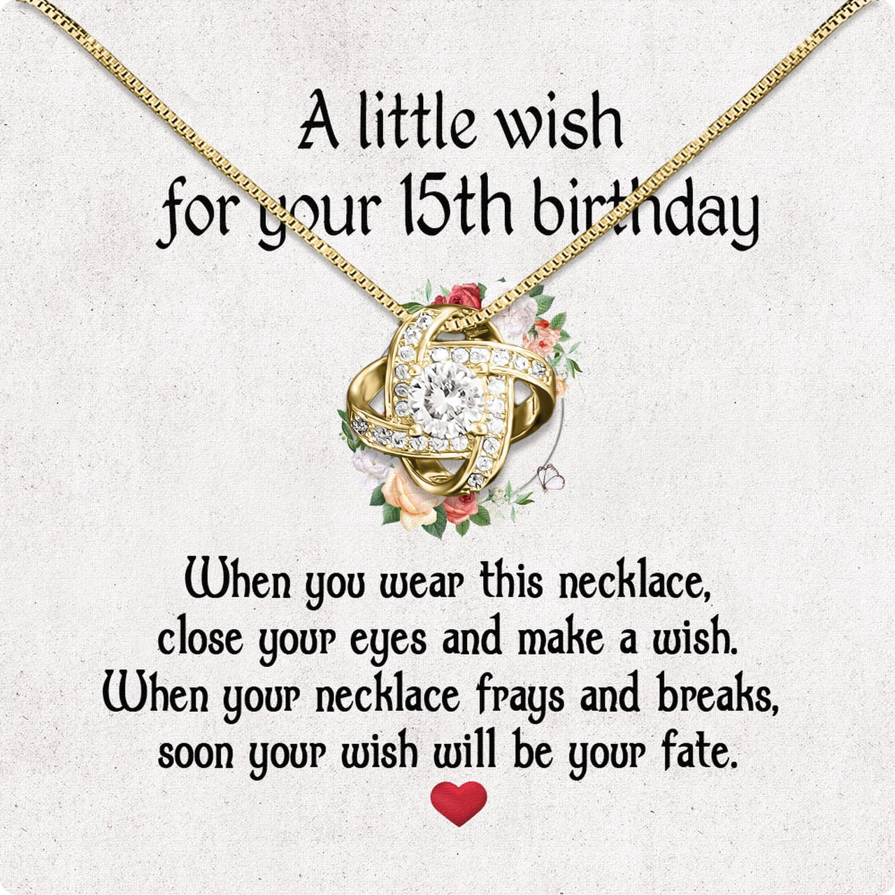 Necklace Gift For Happy 15 Birthday