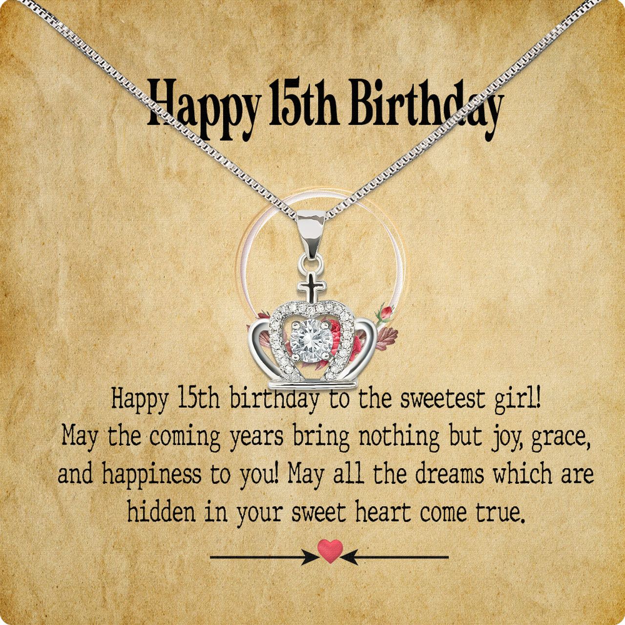 Necklace Gift For Happy 15 Birthday