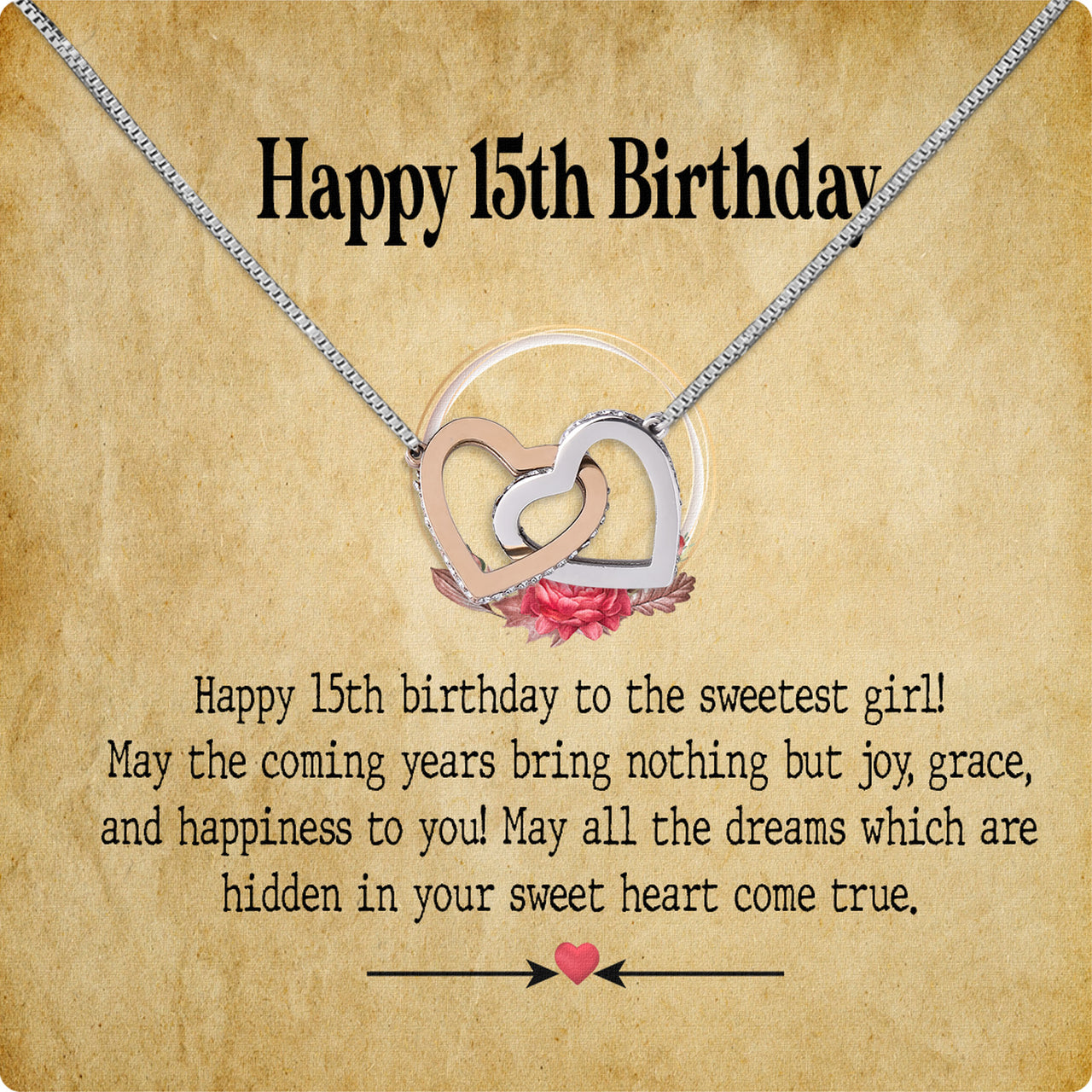 Necklace Gift For Happy 15 Birthday