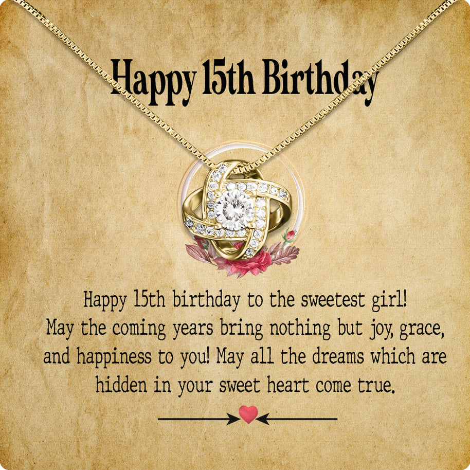 Necklace Gift For Happy 15 Birthday