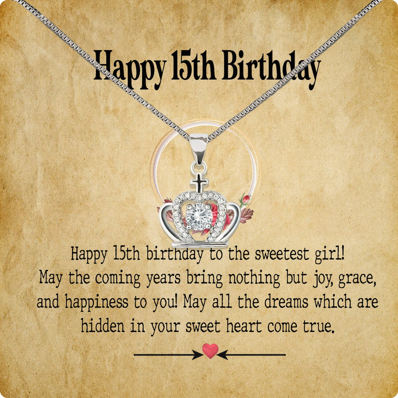 Necklace Gift For Happy 15 Birthday