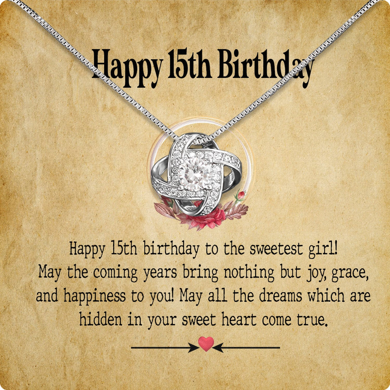 Necklace Gift For Happy 15 Birthday