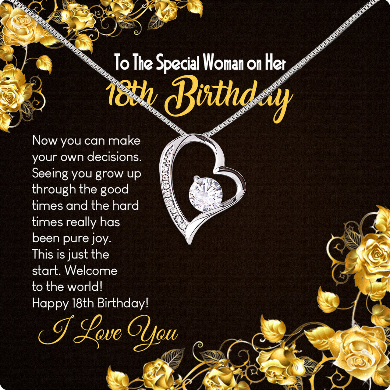 Necklace Gift For Happy 18 Birthday