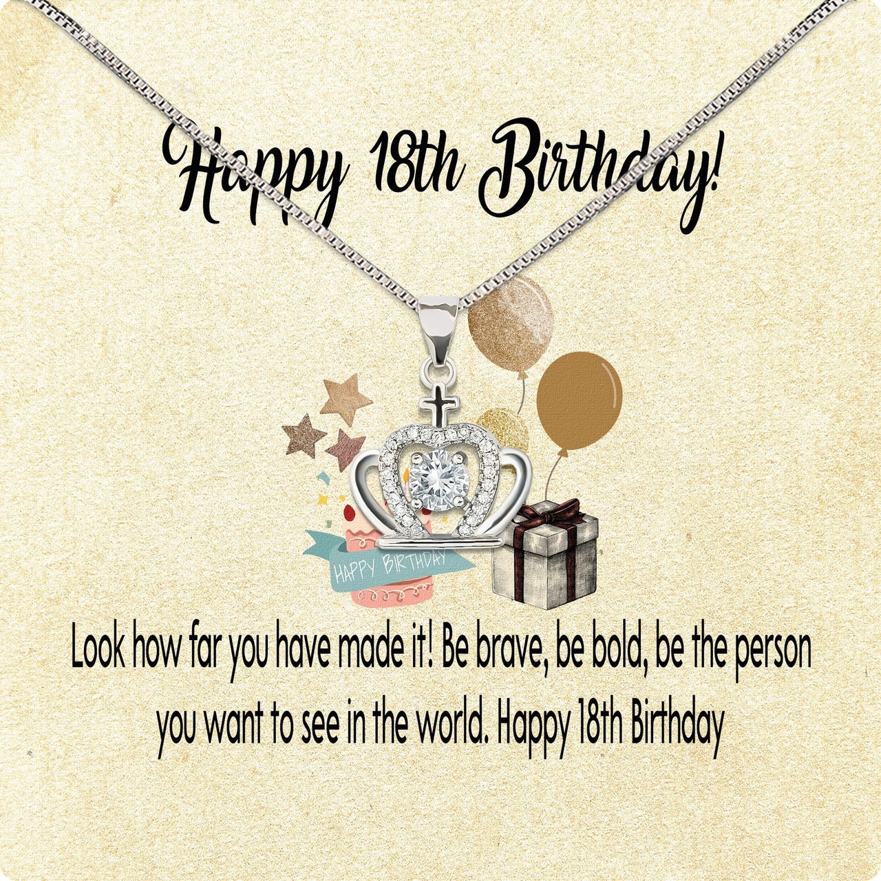 Necklace Gift For Happy 18 Birthday