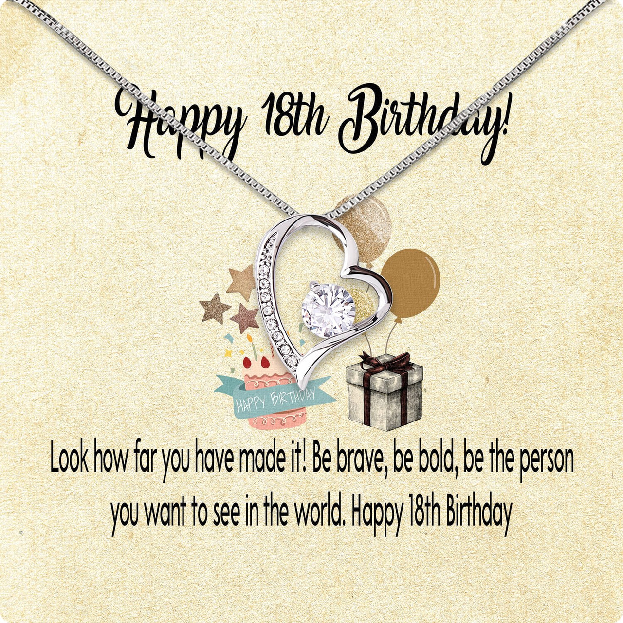 Necklace Gift For Happy 18 Birthday