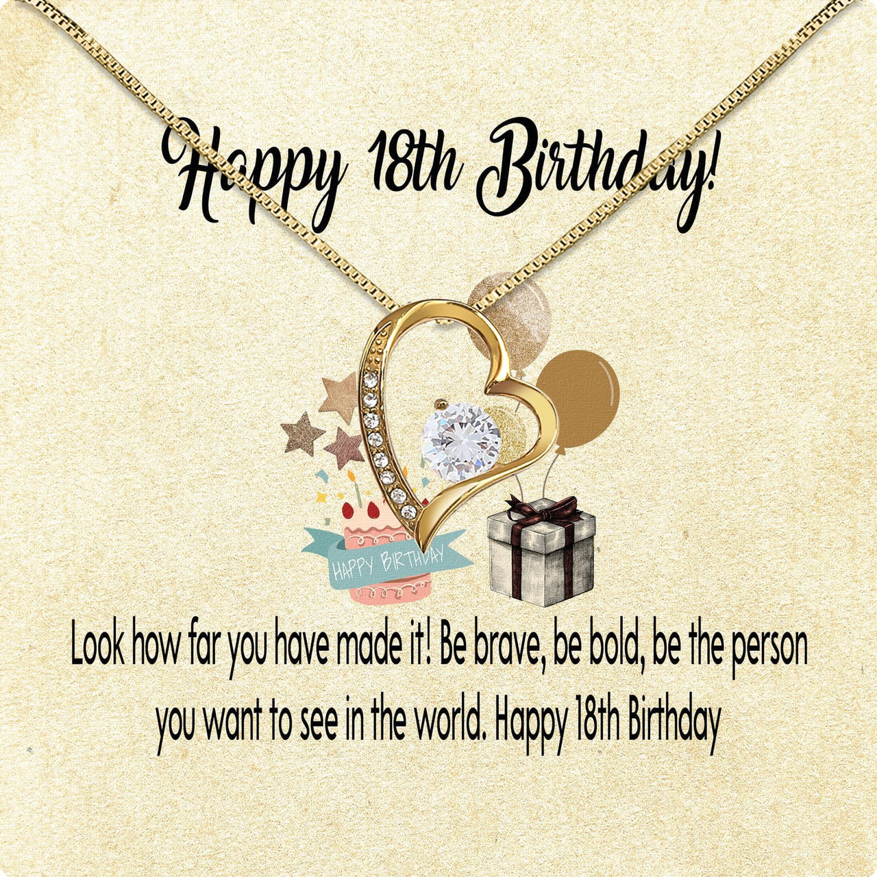 Necklace Gift For Happy 18 Birthday