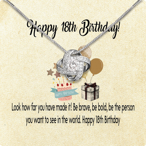 Necklace Gift For Happy 18 Birthday