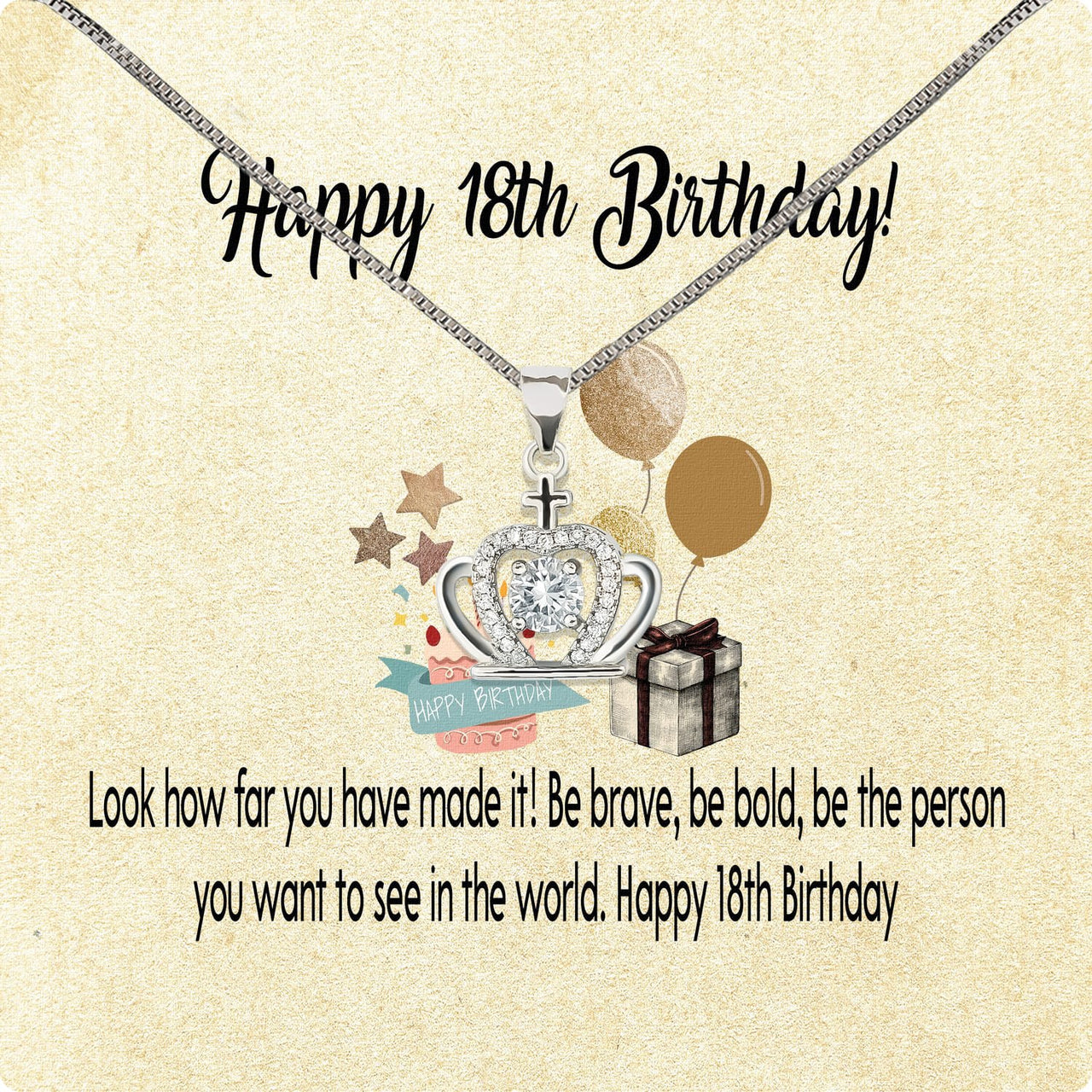 Necklace Gift For Happy 18 Birthday