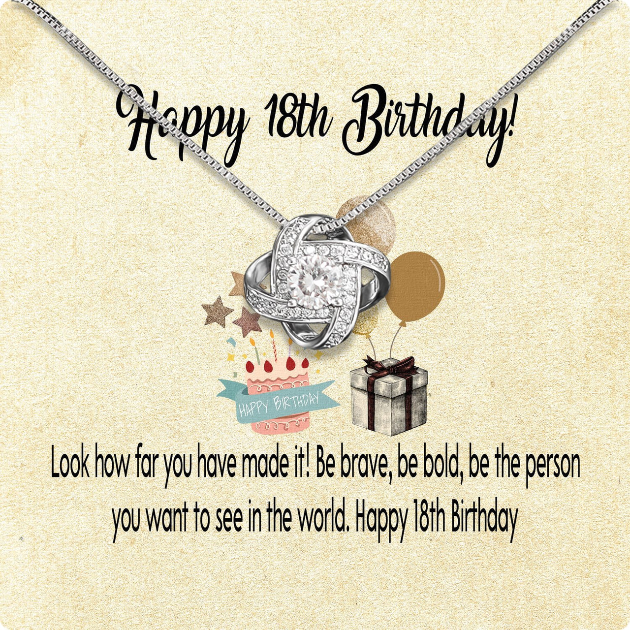 Necklace Gift For Happy 18 Birthday