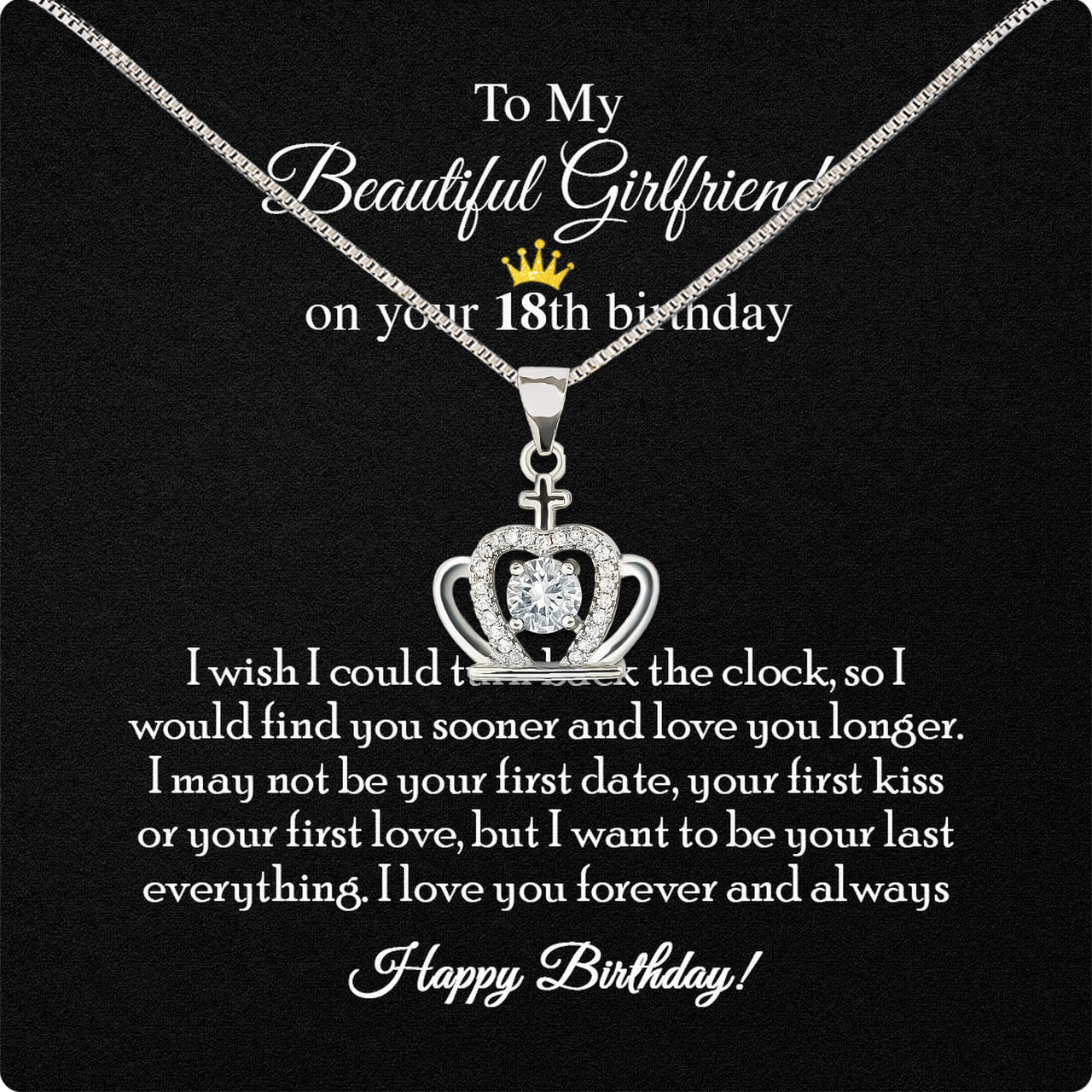 Necklace Gift For Happy 18 Birthday