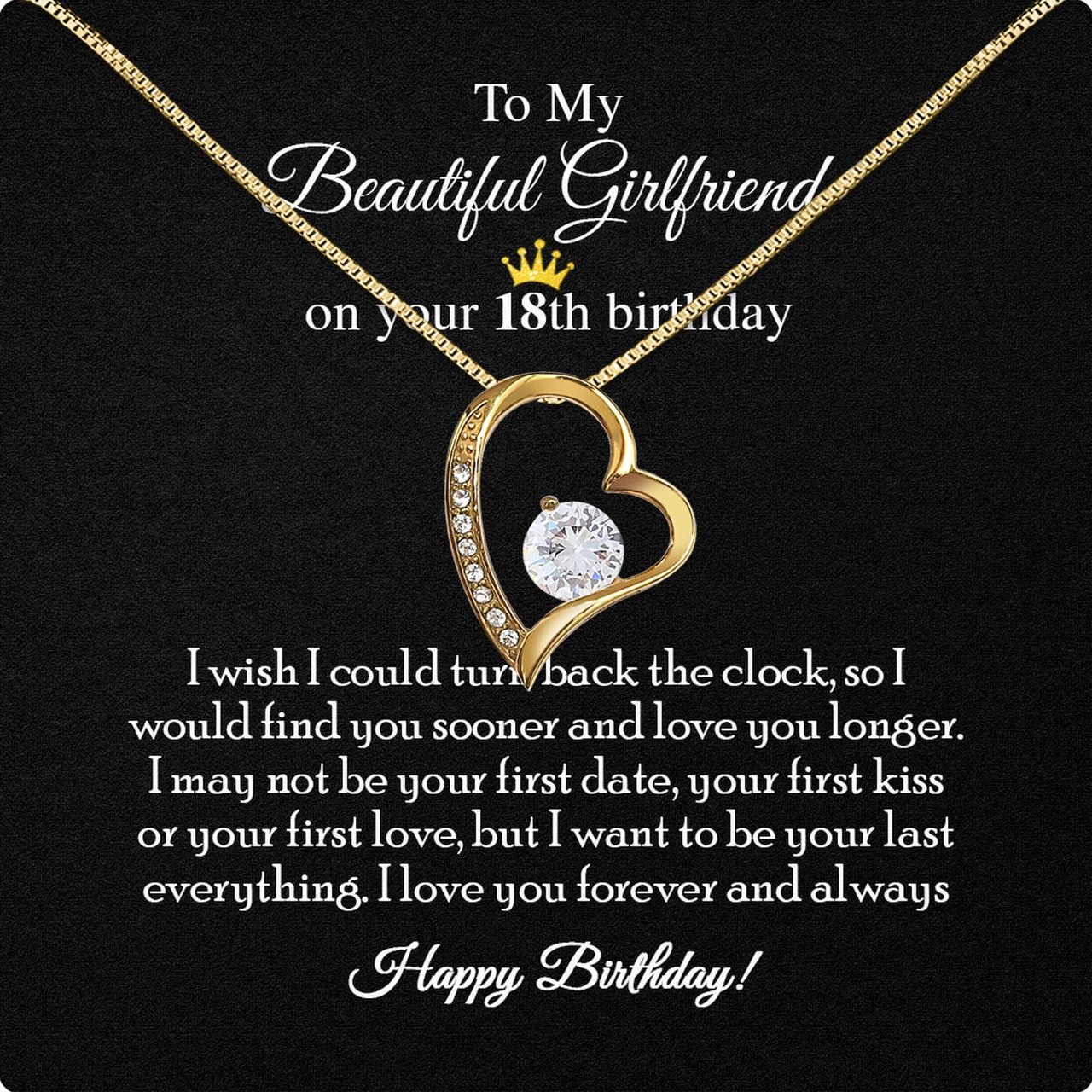 Necklace Gift For Happy 18 Birthday