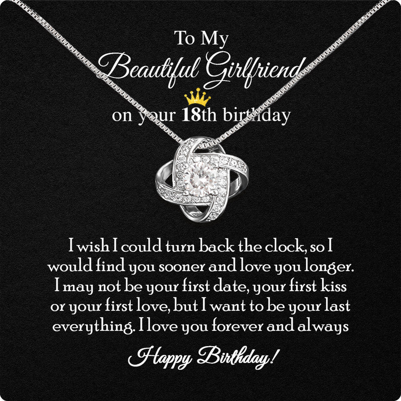 Necklace Gift For Happy 18 Birthday