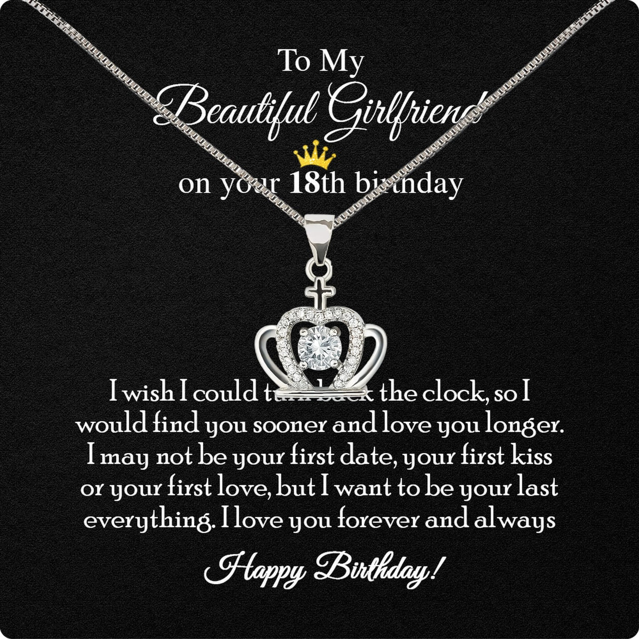 Necklace Gift For Happy 18 Birthday