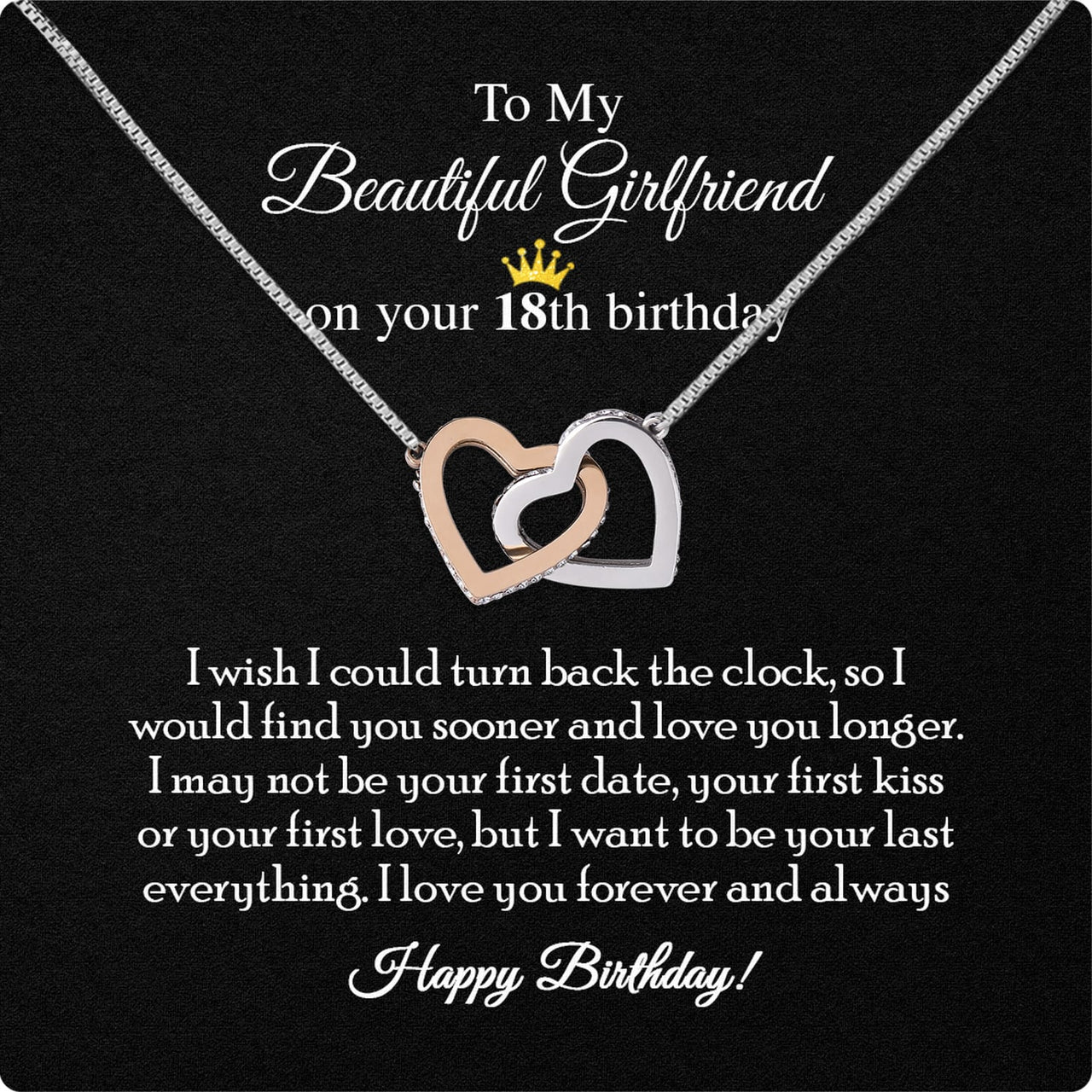 Necklace Gift For Happy 18 Birthday