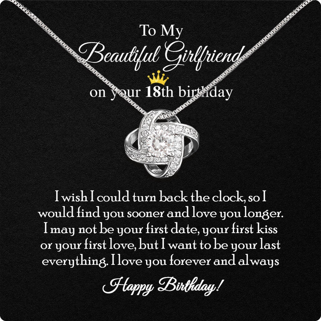 Necklace Gift For Happy 18 Birthday