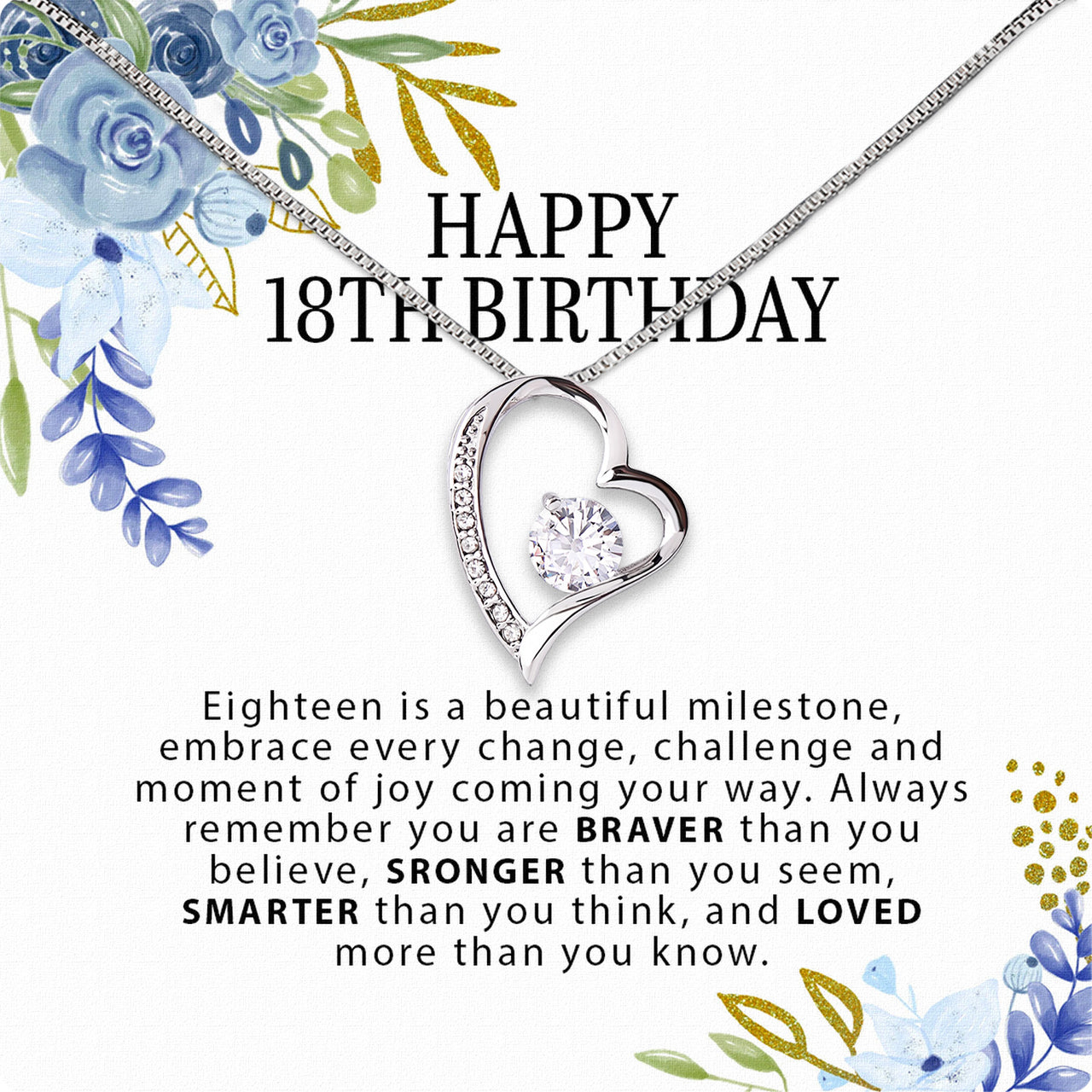 Necklace Gift For Happy 18 Birthday