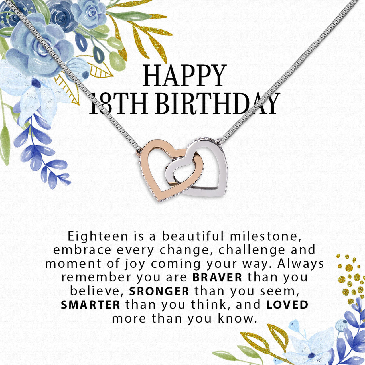 Necklace Gift For Happy 18 Birthday