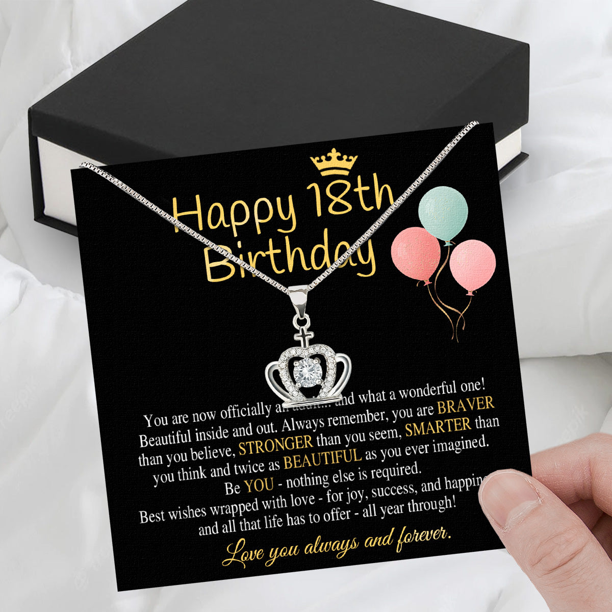 Necklace Gift For Happy 18 Birthday