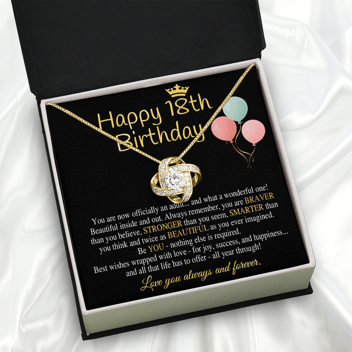 Necklace Gift For Happy 18 Birthday