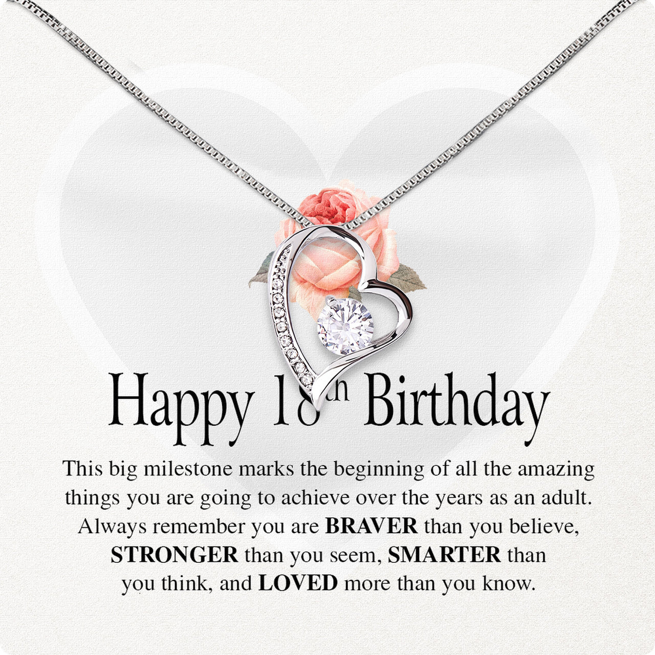 Necklace Gift For Happy 18 Birthday