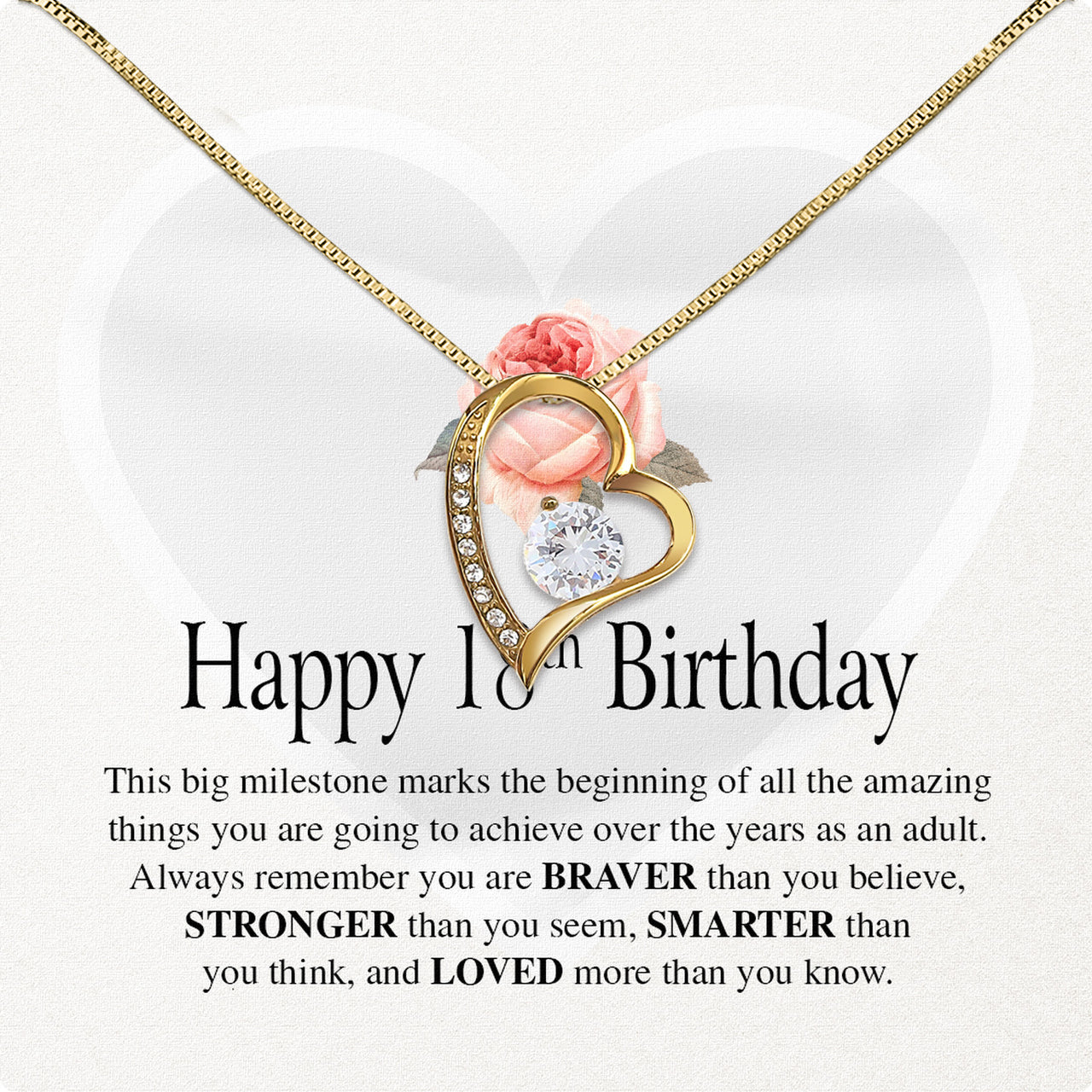 Necklace Gift For Happy 18 Birthday