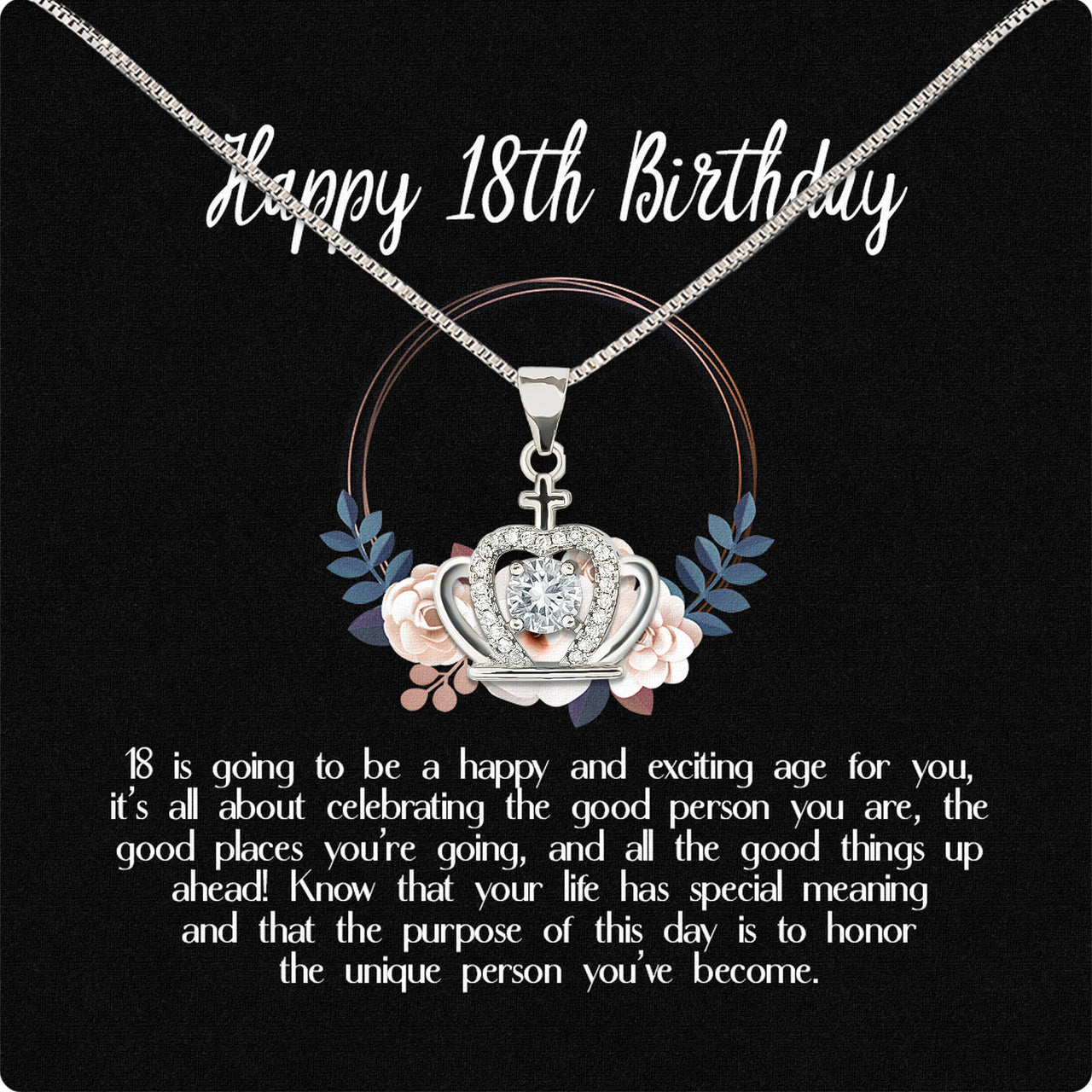 Necklace Gift For Happy 18 Birthday