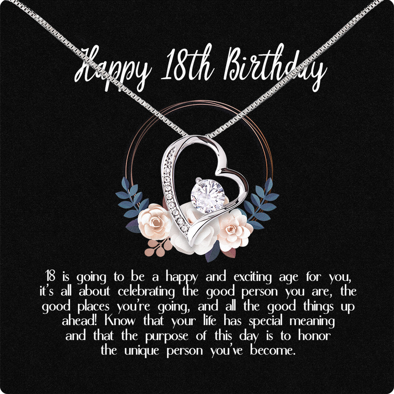 Necklace Gift For Happy 18 Birthday