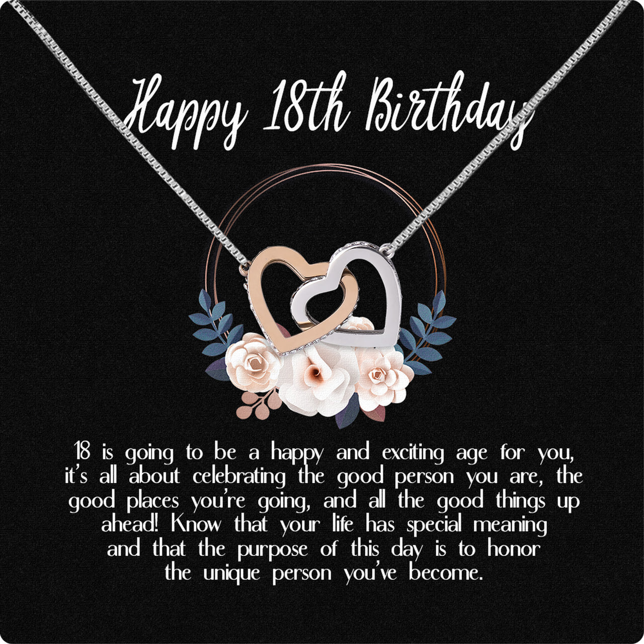 Necklace Gift For Happy 18 Birthday