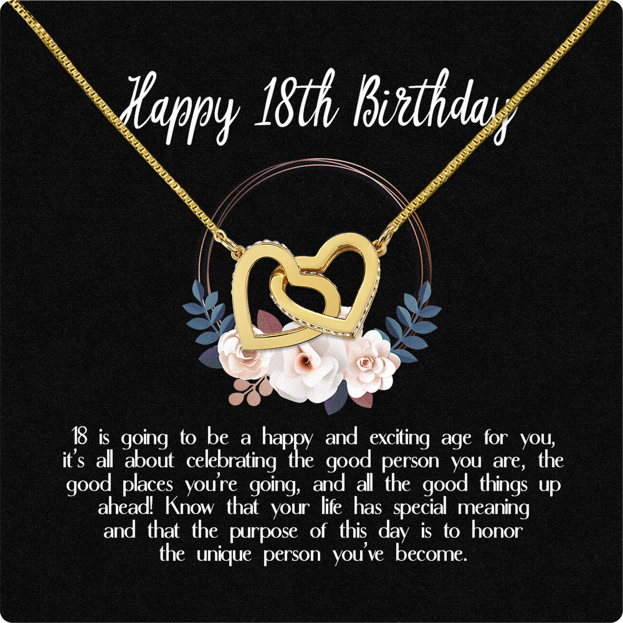 Necklace Gift For Happy 18 Birthday