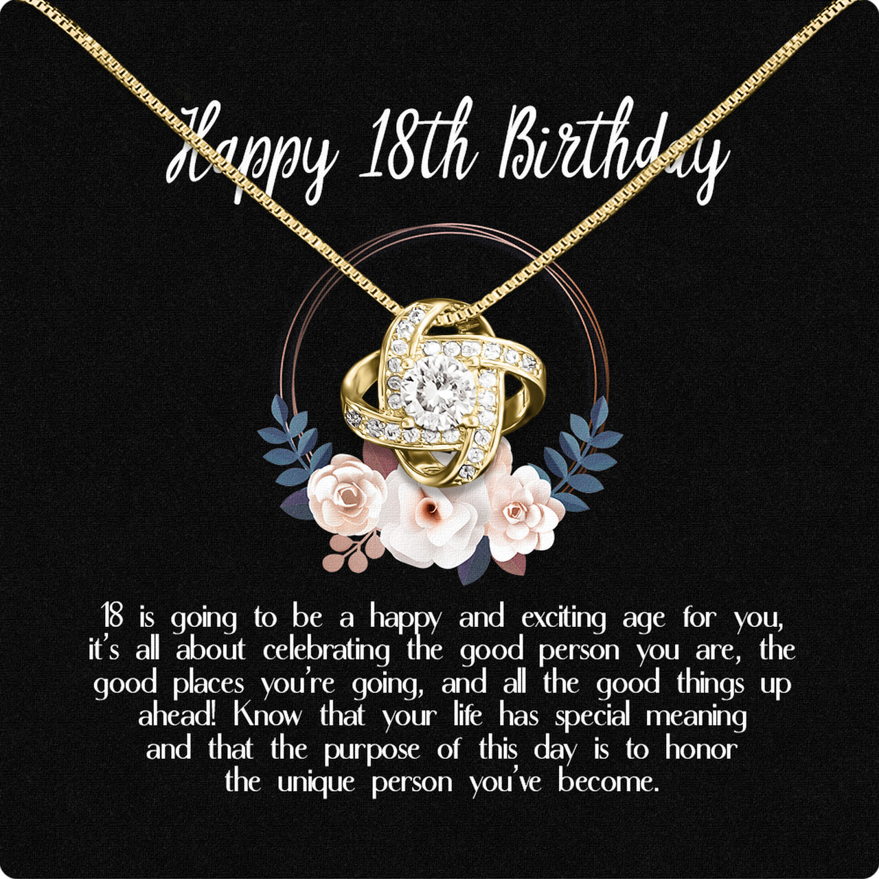 Necklace Gift For Happy 18 Birthday