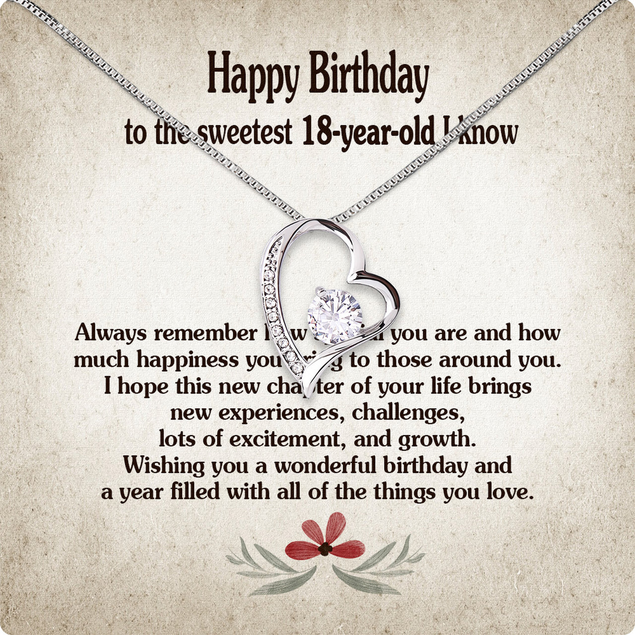 Necklace Gift For Happy 18 Birthday