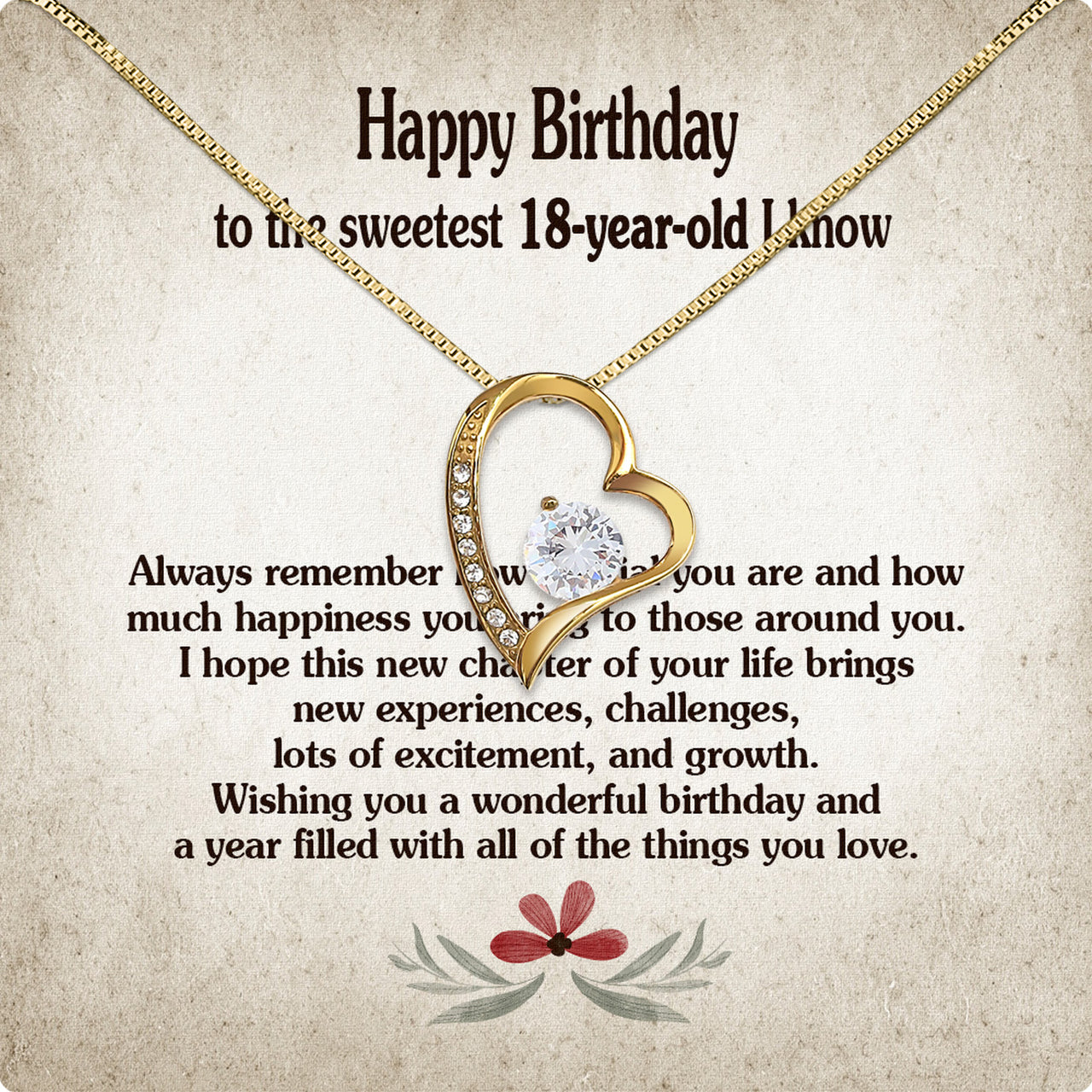 Necklace Gift For Happy 18 Birthday