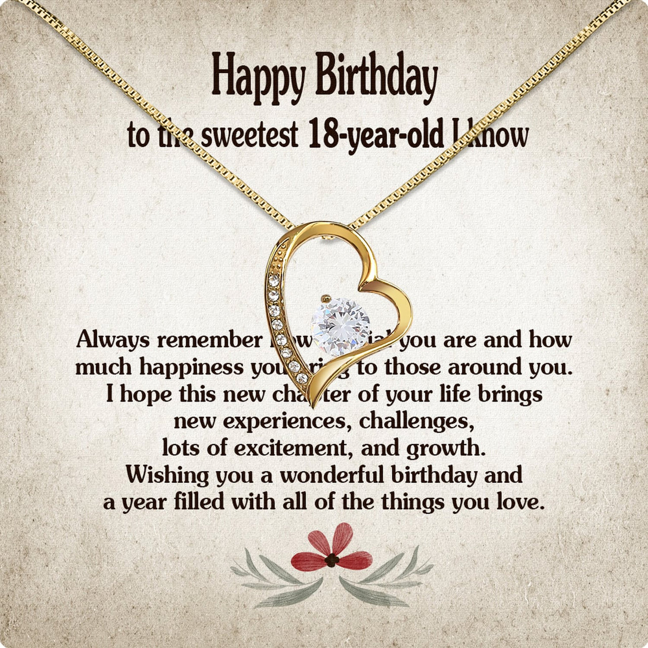 Necklace Gift For Happy 18 Birthday