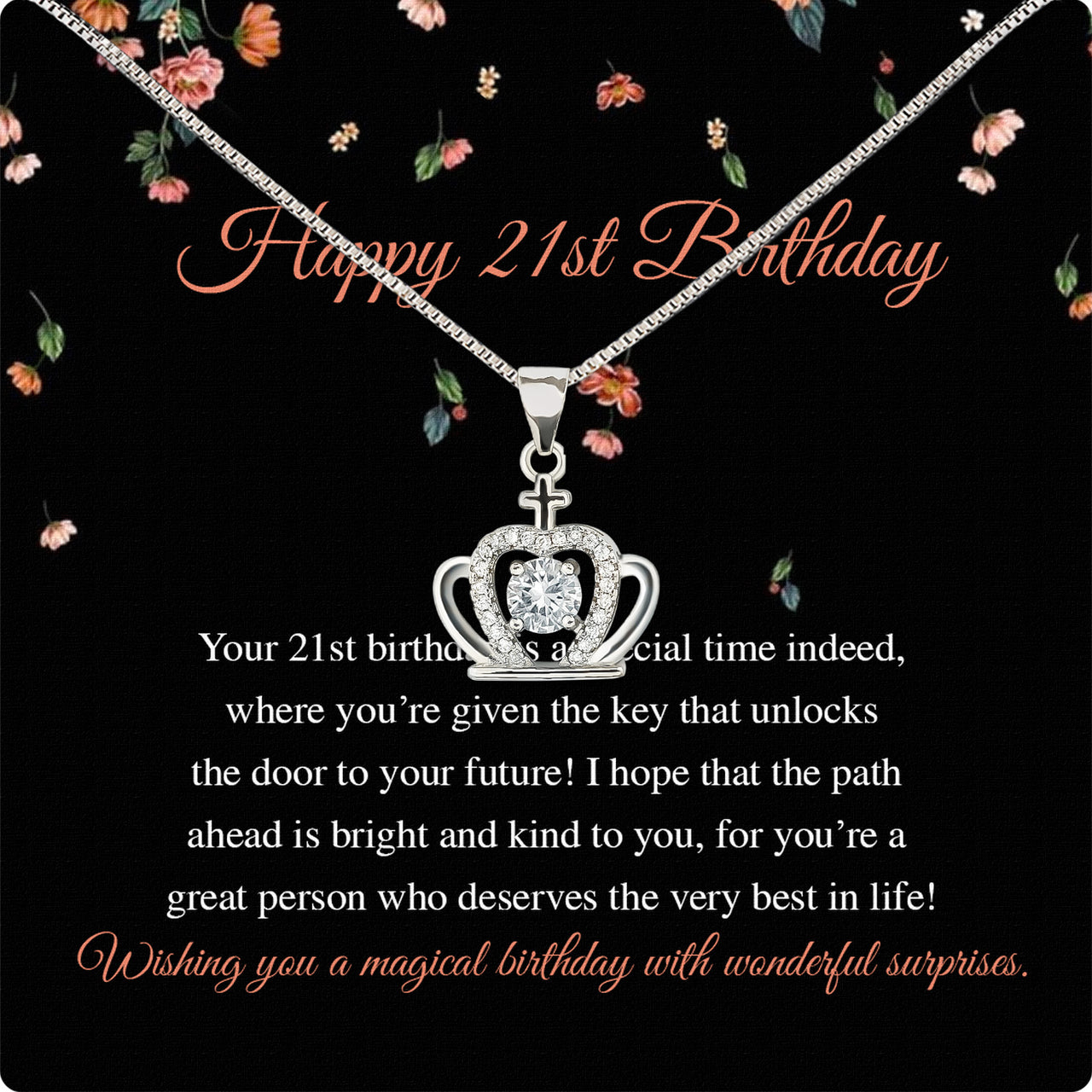 Necklace Gift For Happy 21 Birthday