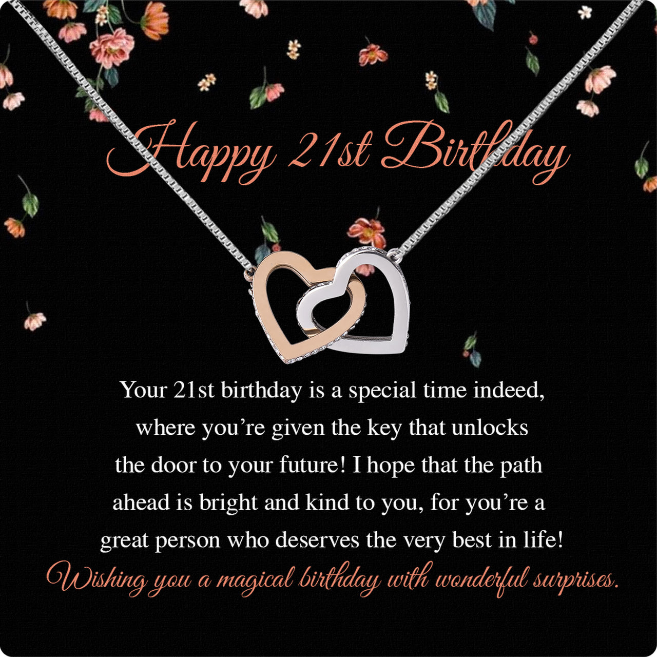 Necklace Gift For Happy 21 Birthday