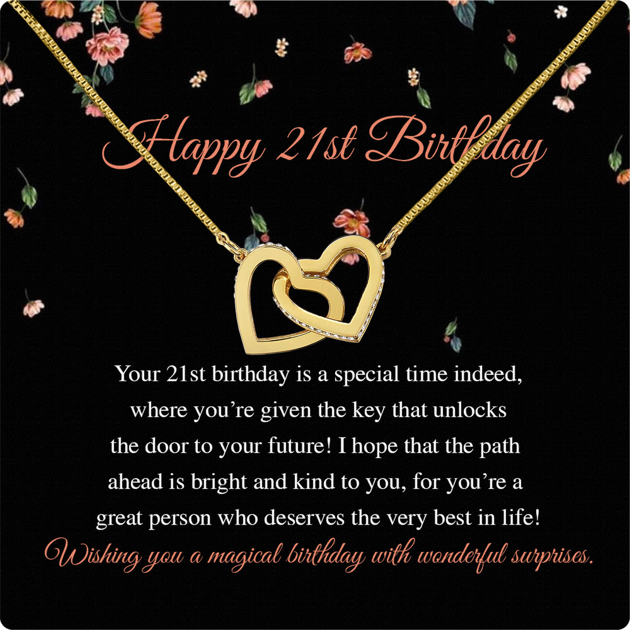 Necklace Gift For Happy 21 Birthday