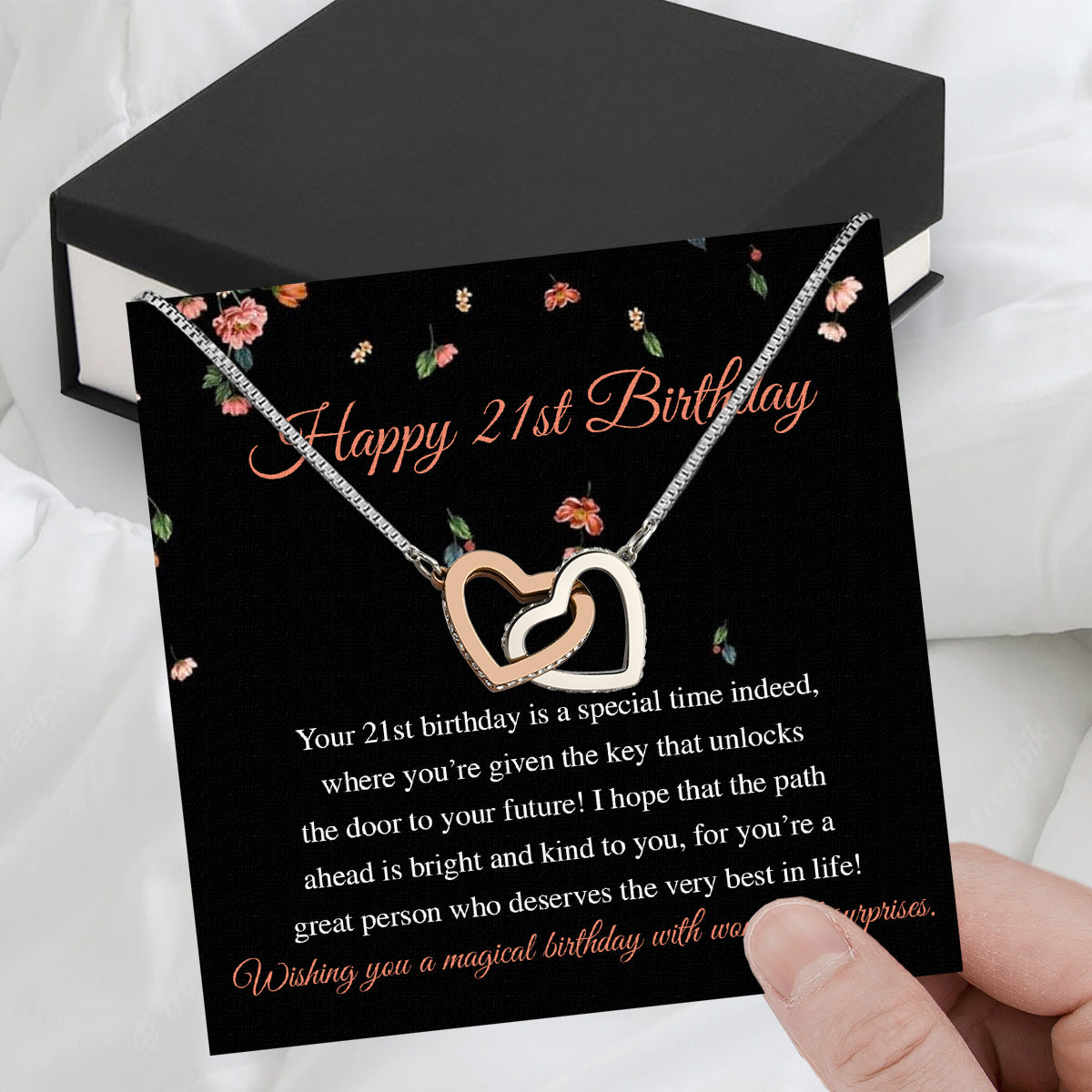 Necklace Gift For Happy 21 Birthday