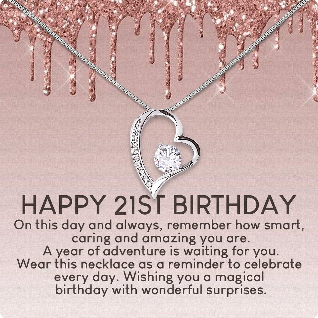 Necklace Gift For Happy 21 Birthday