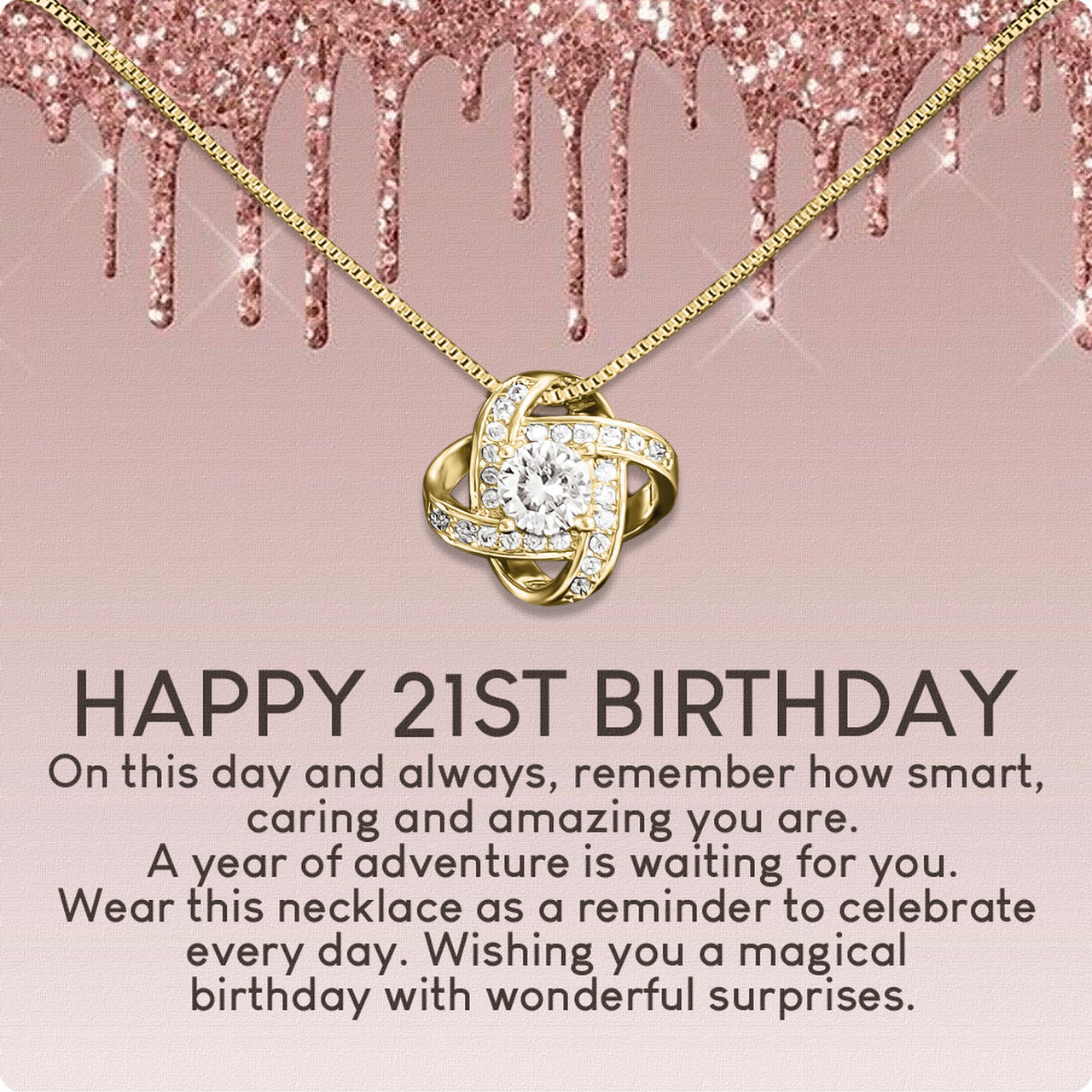 Necklace Gift For Happy 21 Birthday