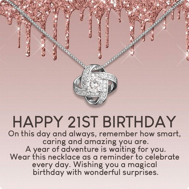 Necklace Gift For Happy 21 Birthday