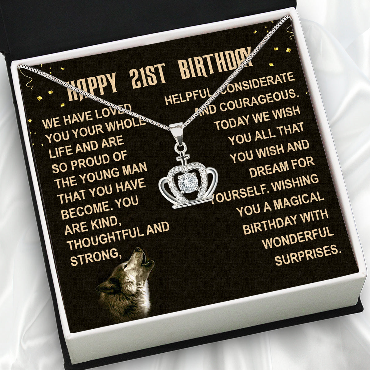 Necklace Gift For Happy 21 Birthday