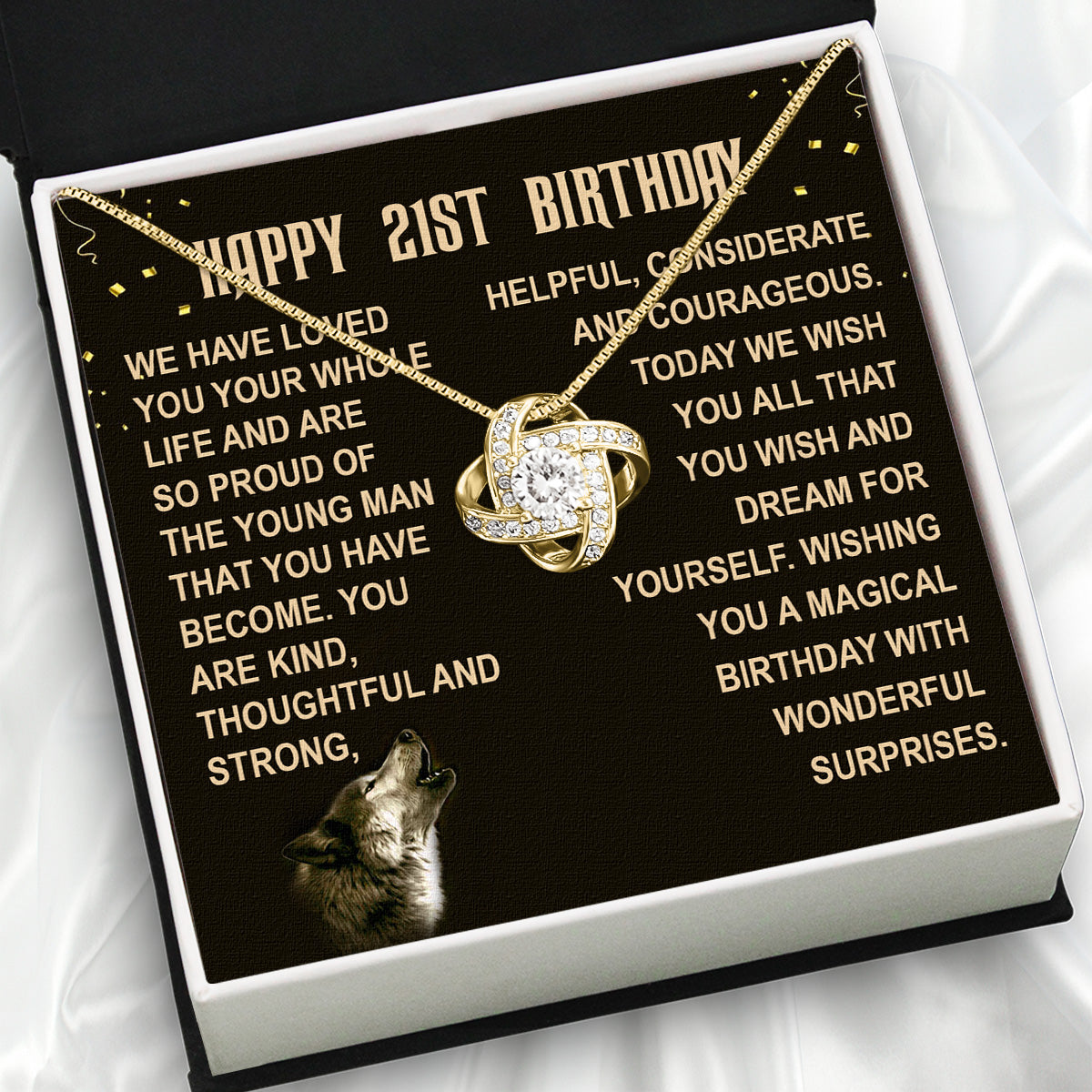 Necklace Gift For Happy 21 Birthday