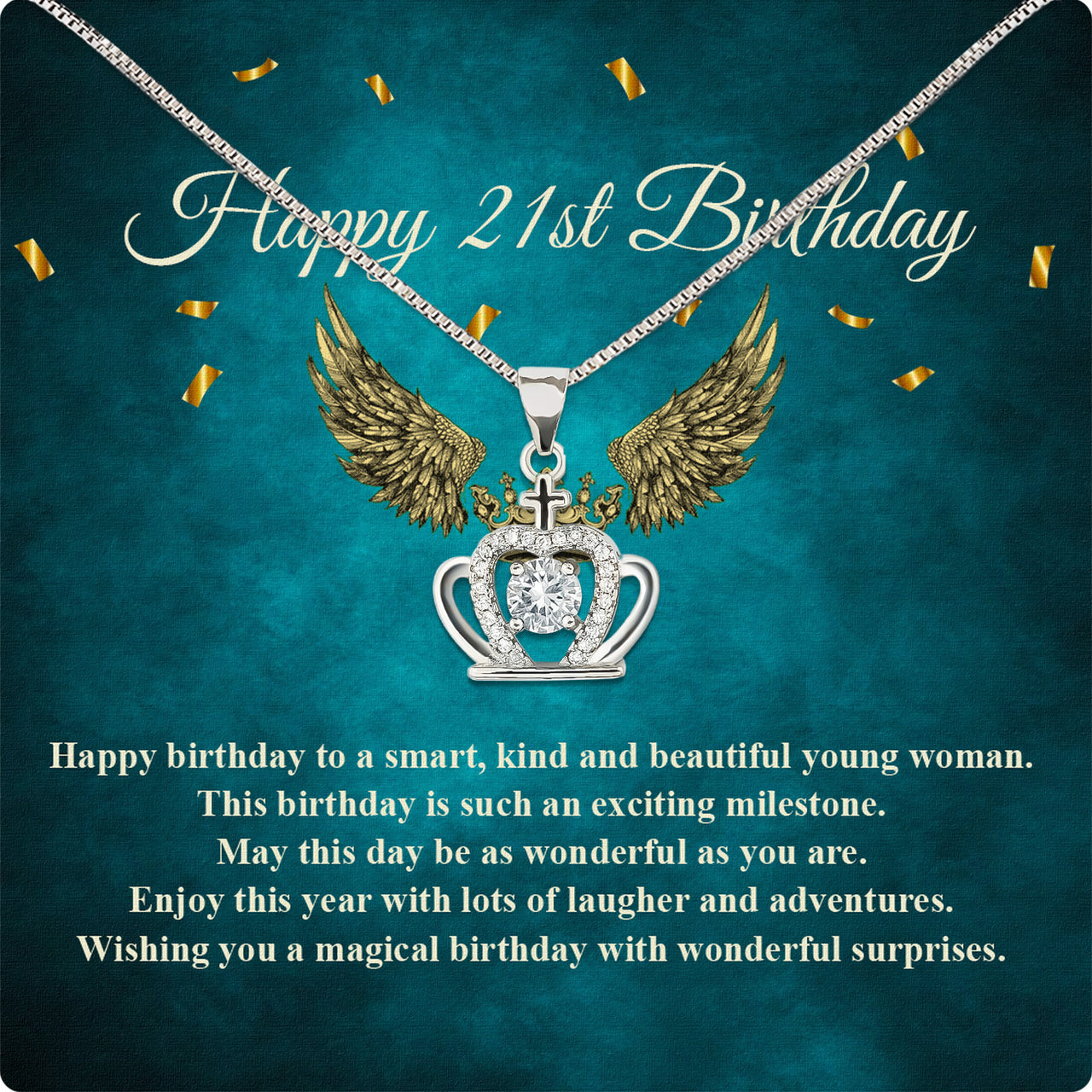 Necklace Gift For Happy 21 Birthday