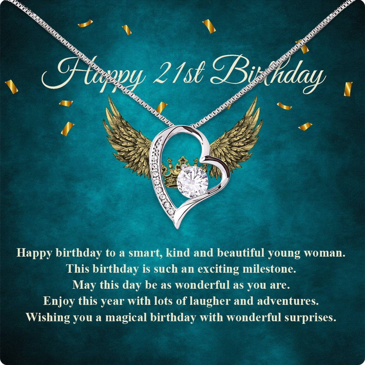 Necklace Gift For Happy 21 Birthday