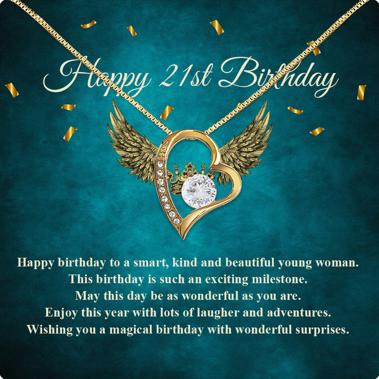 Necklace Gift For Happy 21 Birthday