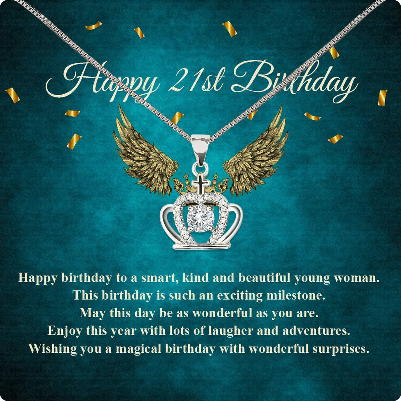 Necklace Gift For Happy 21 Birthday