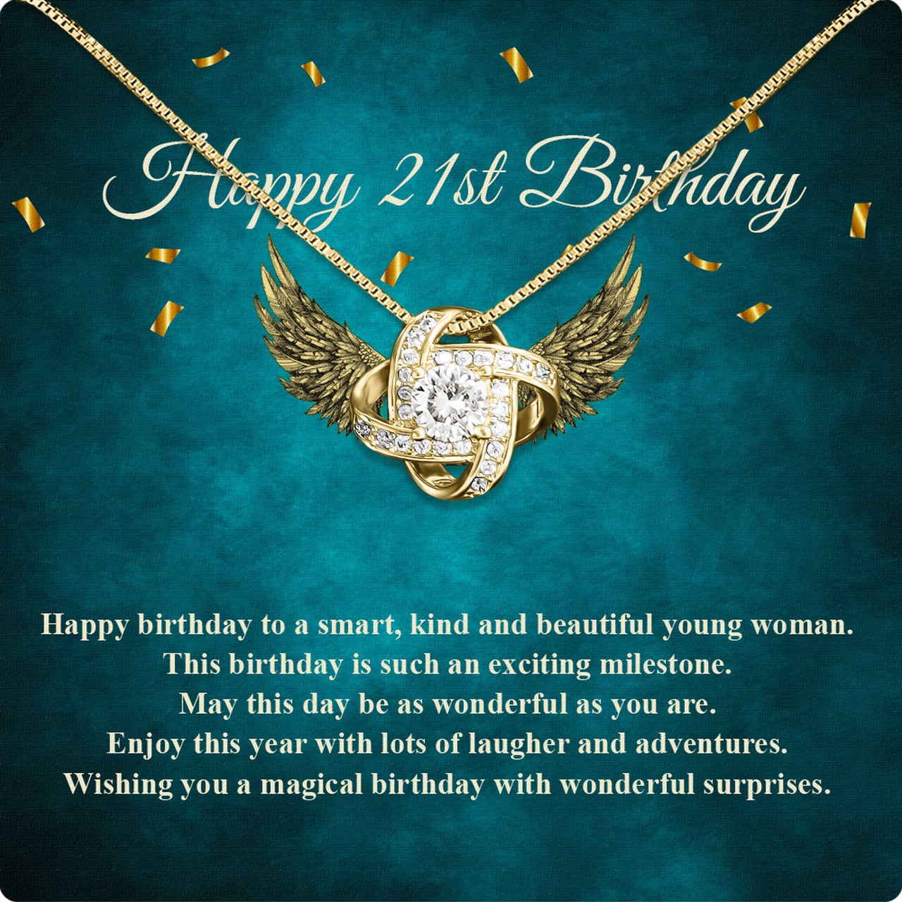 Necklace Gift For Happy 21 Birthday