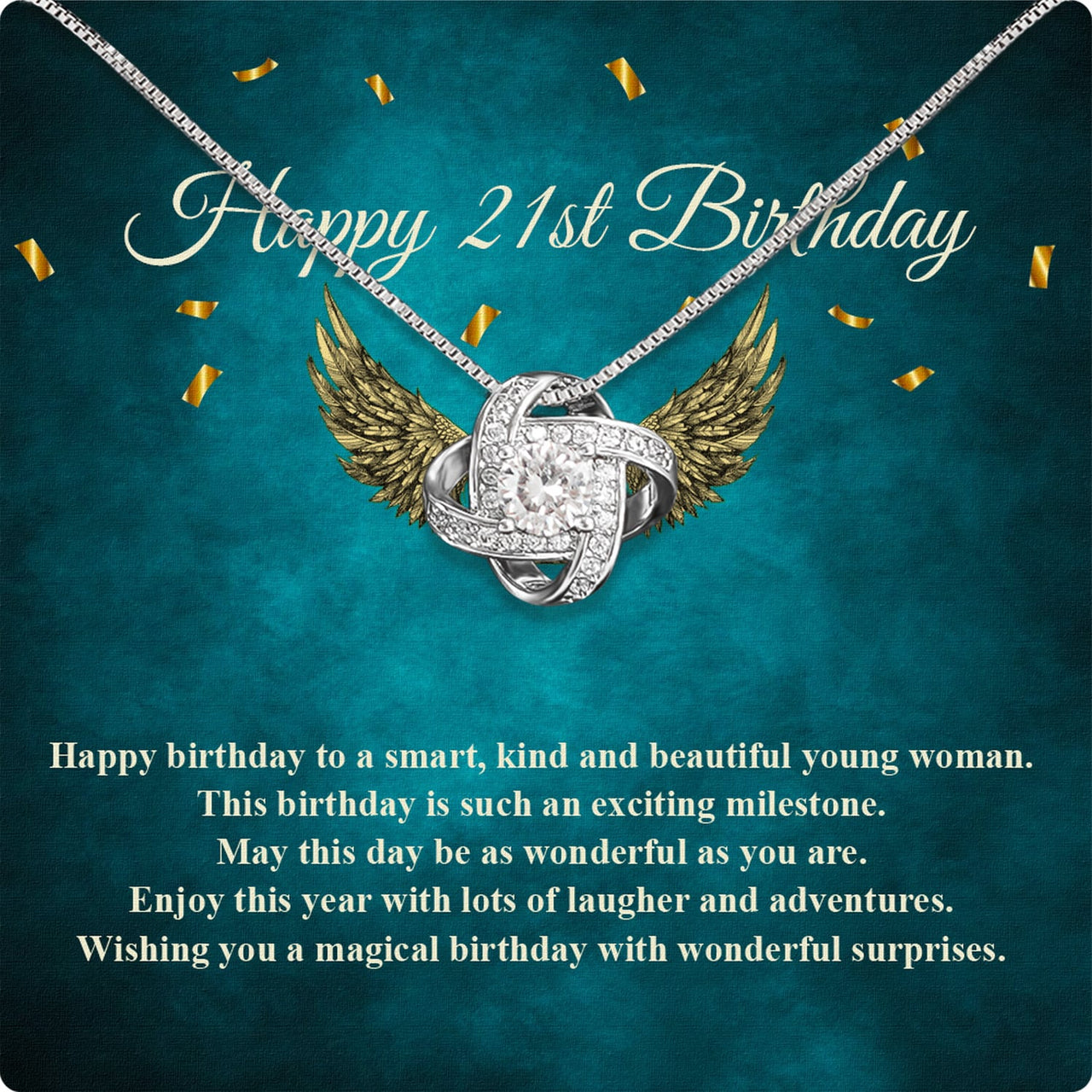 Necklace Gift For Happy 21 Birthday